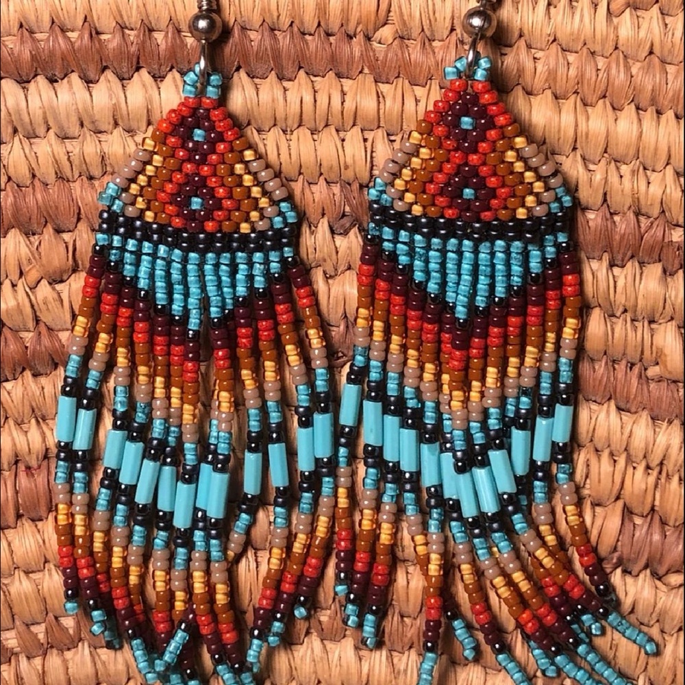 Bohemian Beaded Fringe Earrings